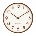 Veggklokke - Beyond Time Madera Grande Mørkt Tre Hvit