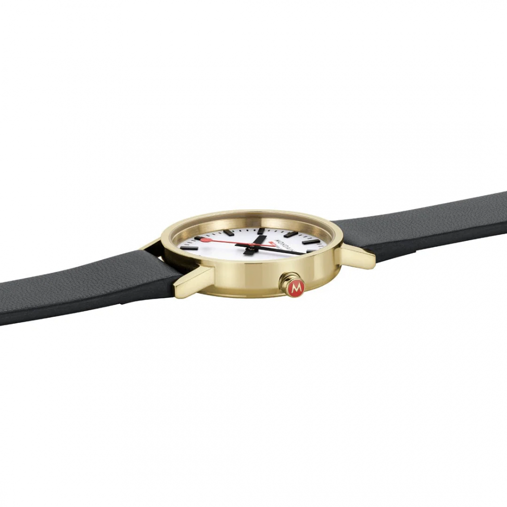 Armbåndsur Mondaine Classic Hvit/Lær Ø30 mm A658.30323.10SBBV