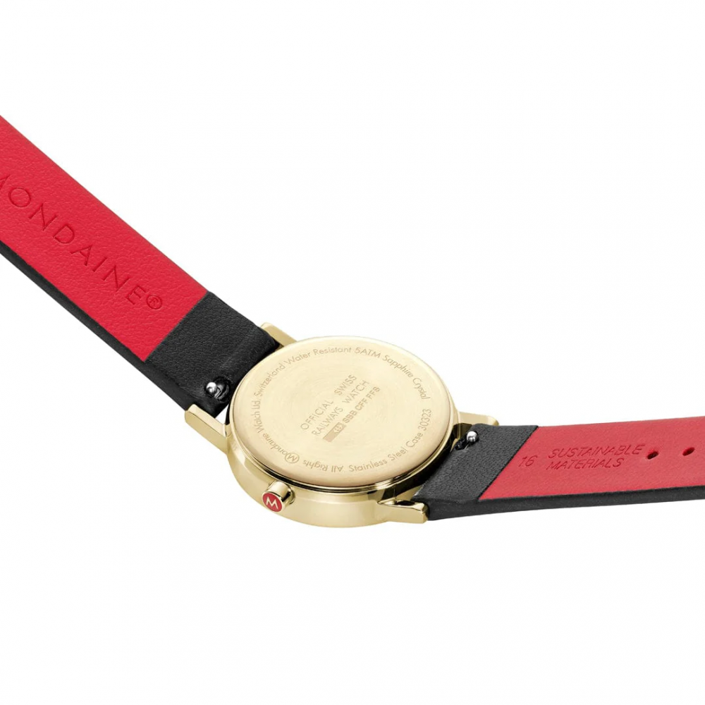 Armbåndsur Mondaine Classic Hvit/Lær Ø30 mm A658.30323.10SBBV