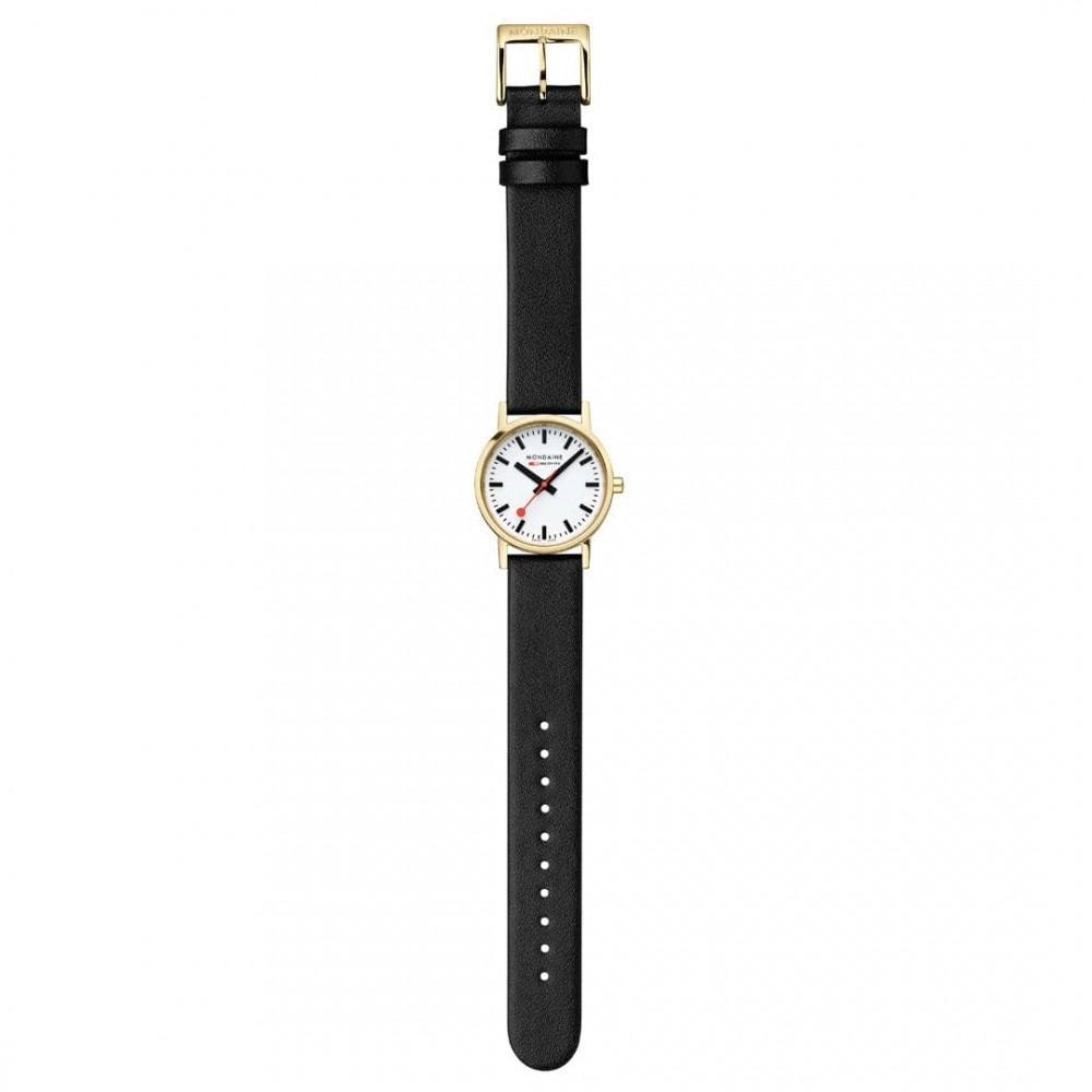 Armbåndsur Mondaine Classic Hvit/Lær Ø30 mm A658.30323.10SBBV