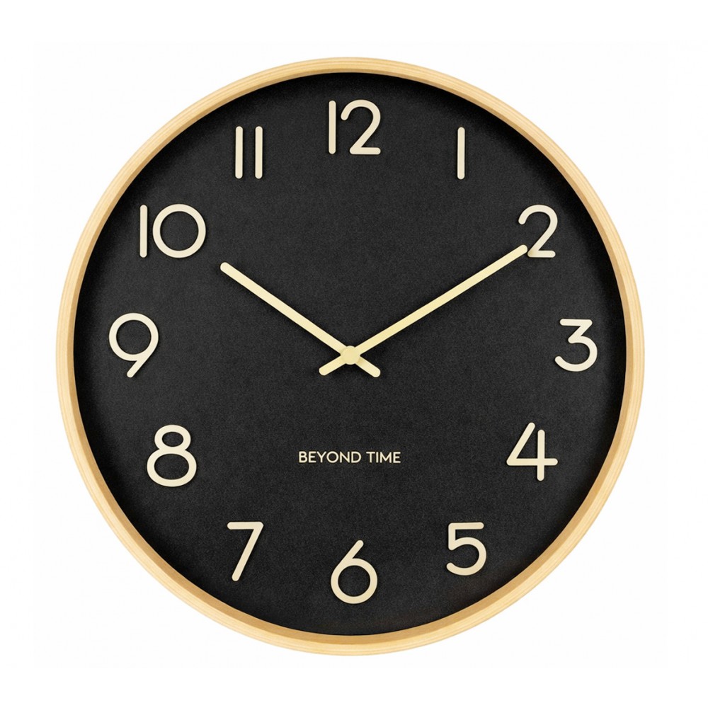 Veggklokke - Beyond Time Madera Grande Lyst Tre Svart