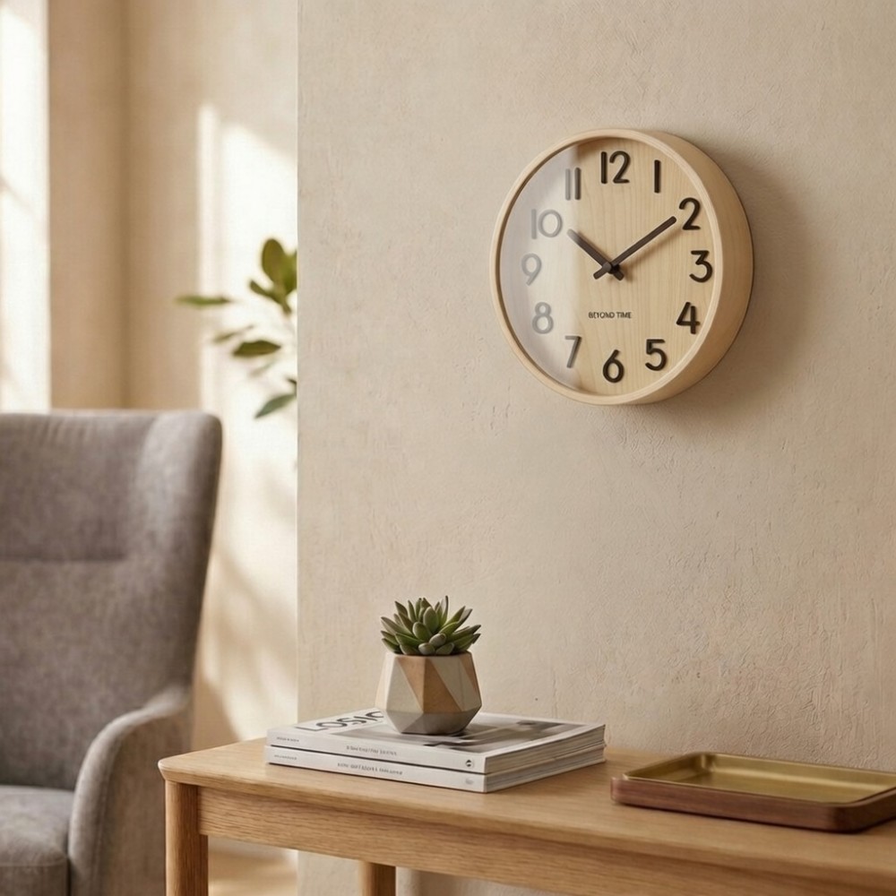 Veggklokke - Beyond Time Madera Lyst Tre