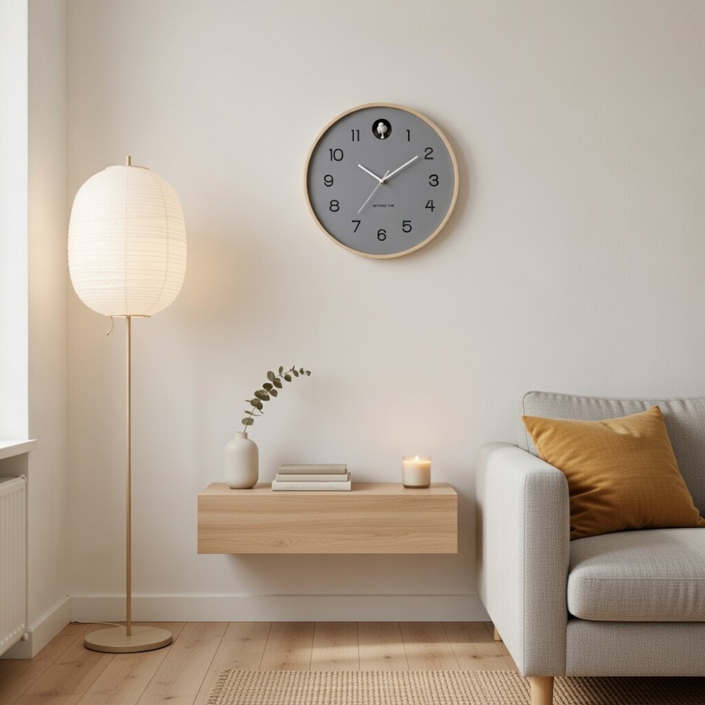 Veggklokke / Gjøkur - Beyond Time Natural Cuckoo Grå