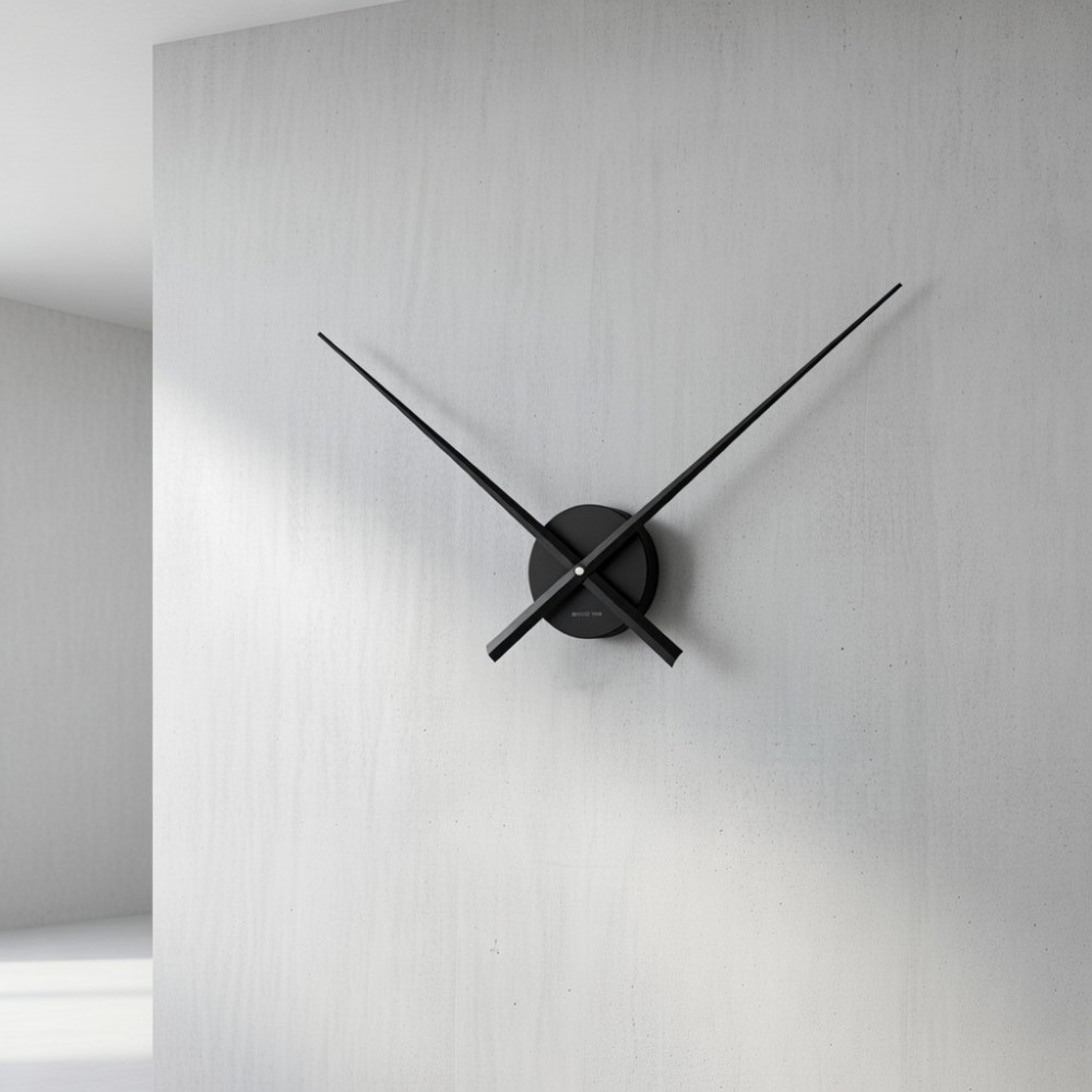 Veggklokke kun med visere Hands Svart
