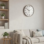 Veggklokke - Beyond Time Madera Grande Mørkt Tre Hvit