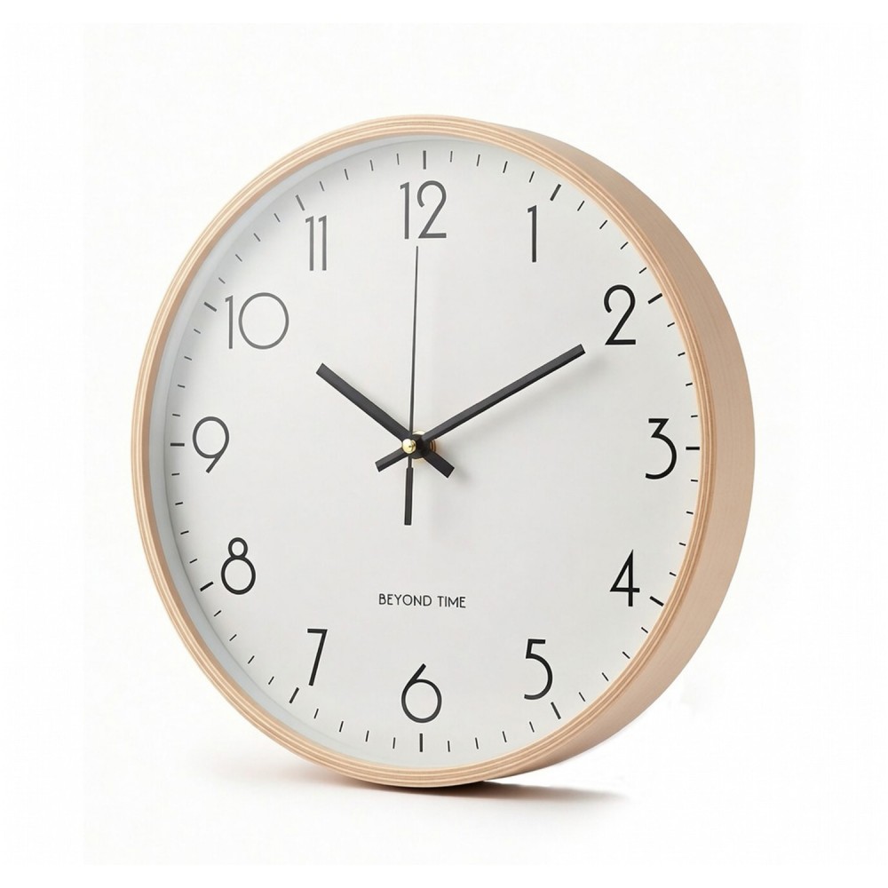 Veggklokke - Beyond Time Legna Lyst Tre Hvit