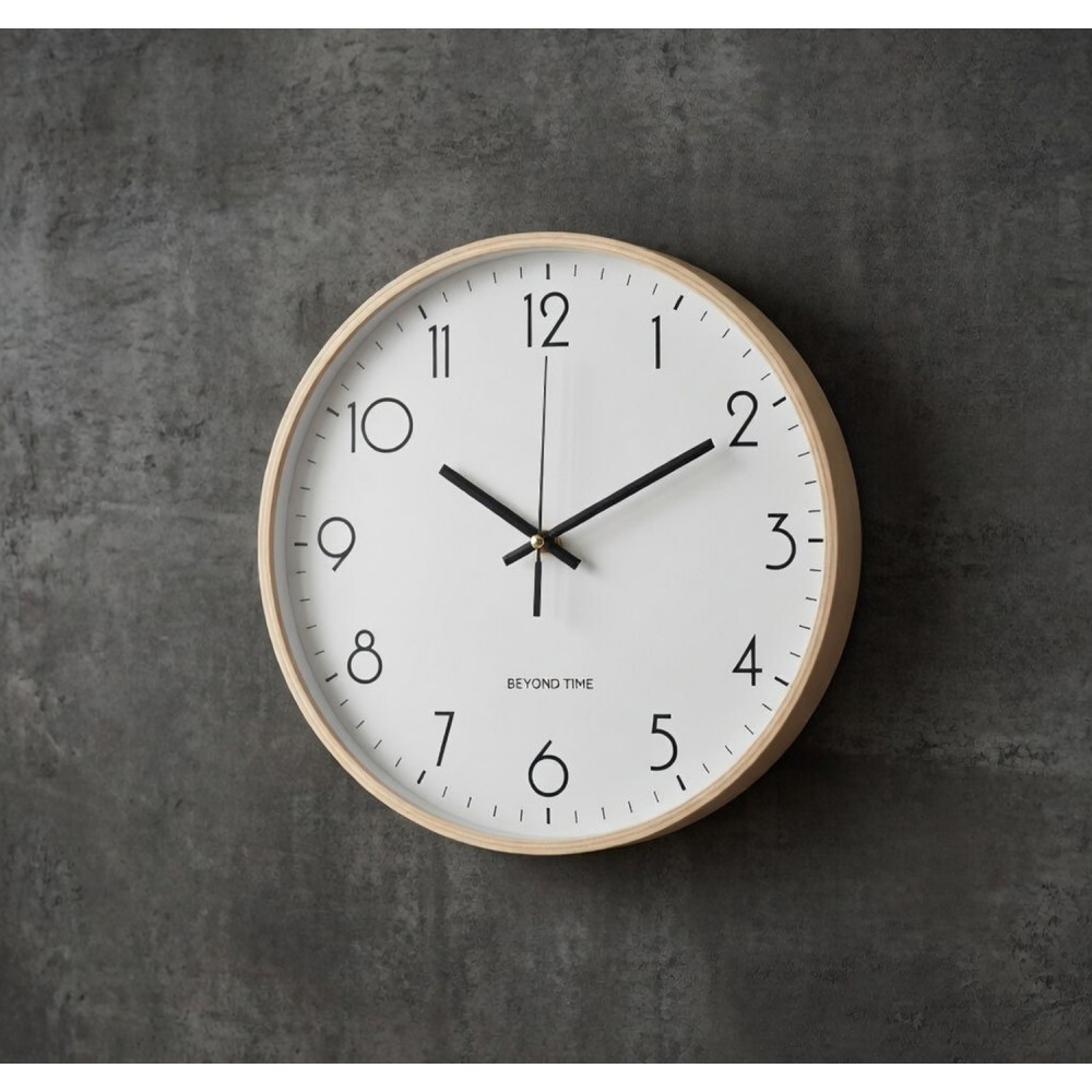 Veggklokke - Beyond Time Legna Lyst Tre Hvit