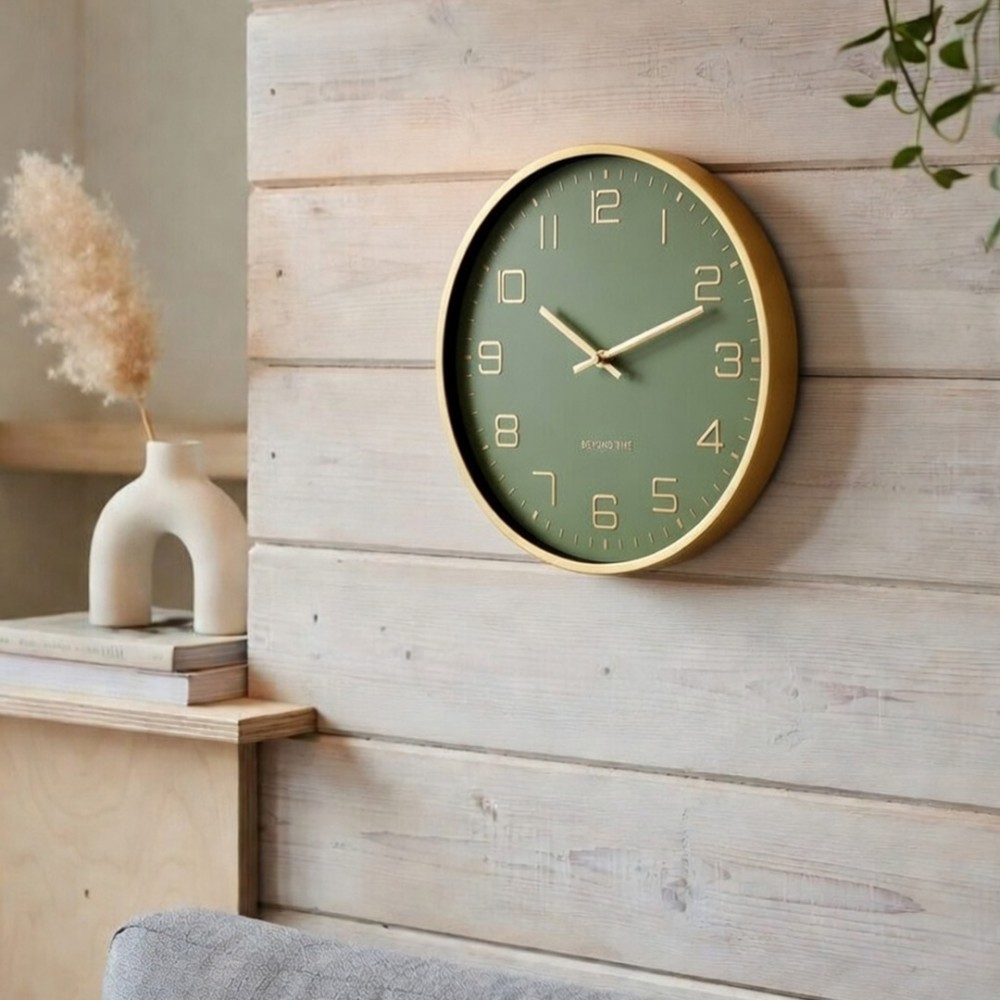 Veggklokke - Beyond Time Dorado Gull Grønn