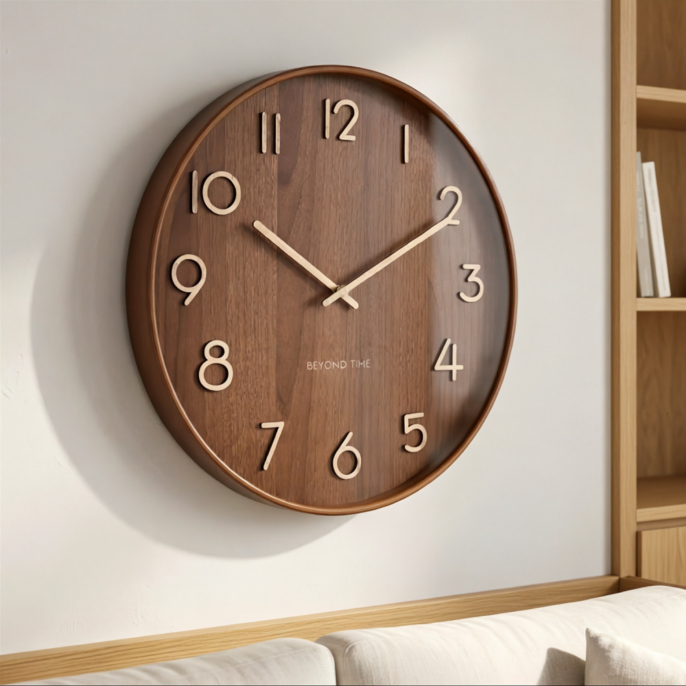 Veggklokke - Beyond Time Madera Grande Mørkt Tre