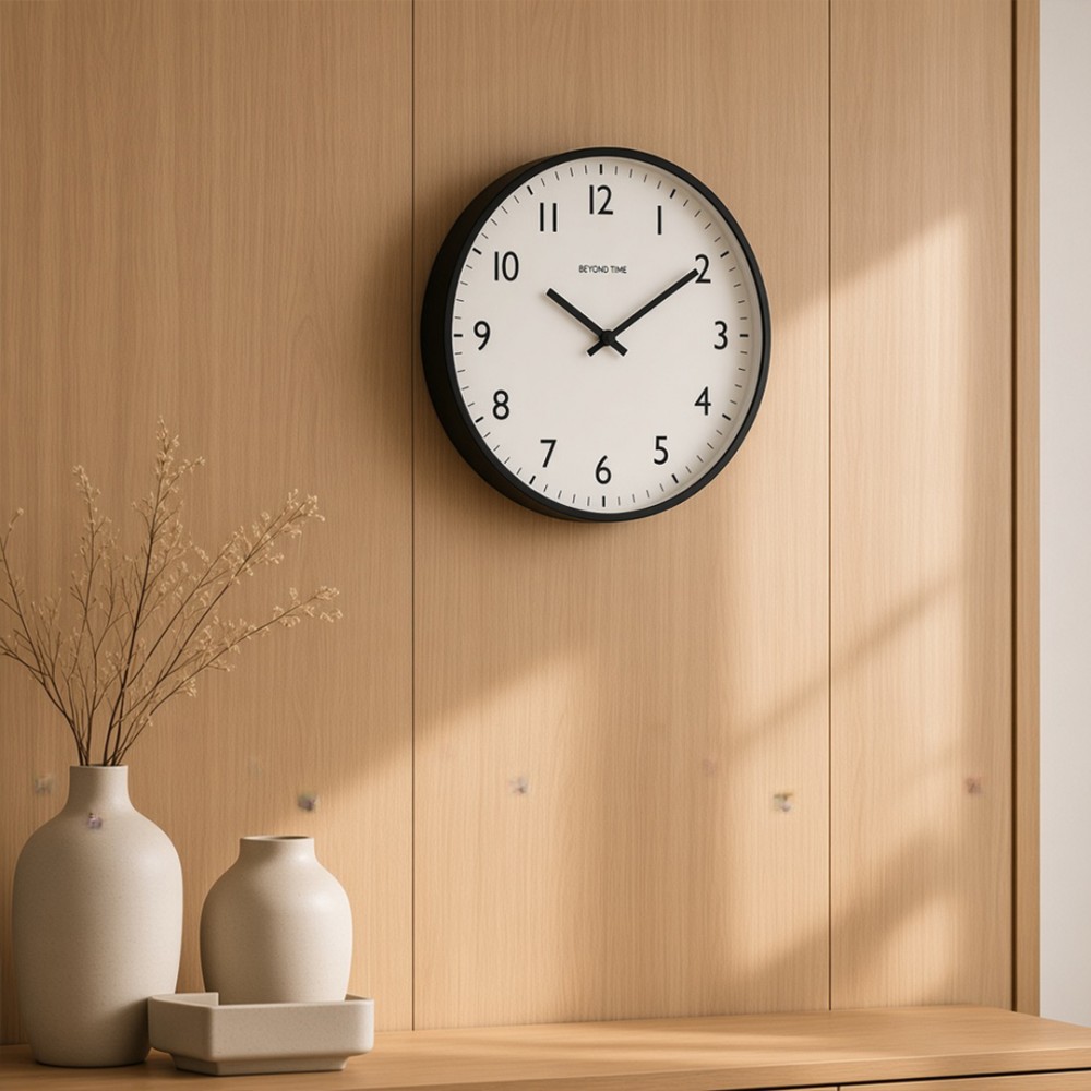 Veggklokke - Beyond Time Nord Svart