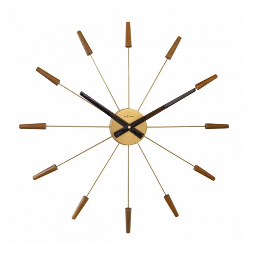 Veggklokke - NeXtime Plug Inn Bronse/Tre
