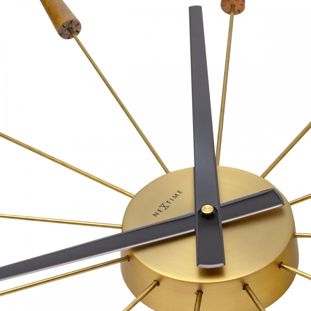 Veggklokke - NeXtime Plug Inn Bronse/Tre