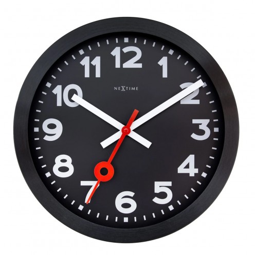 Veggklokke - NeXtime Station Number Svart