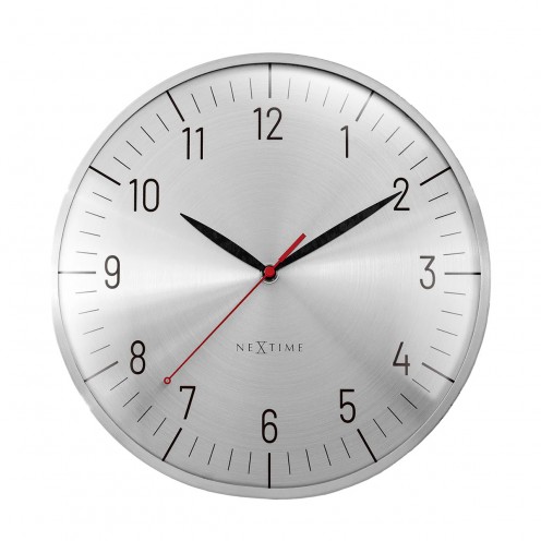 Veggklokke - NeXtime Frankfurt Sølv