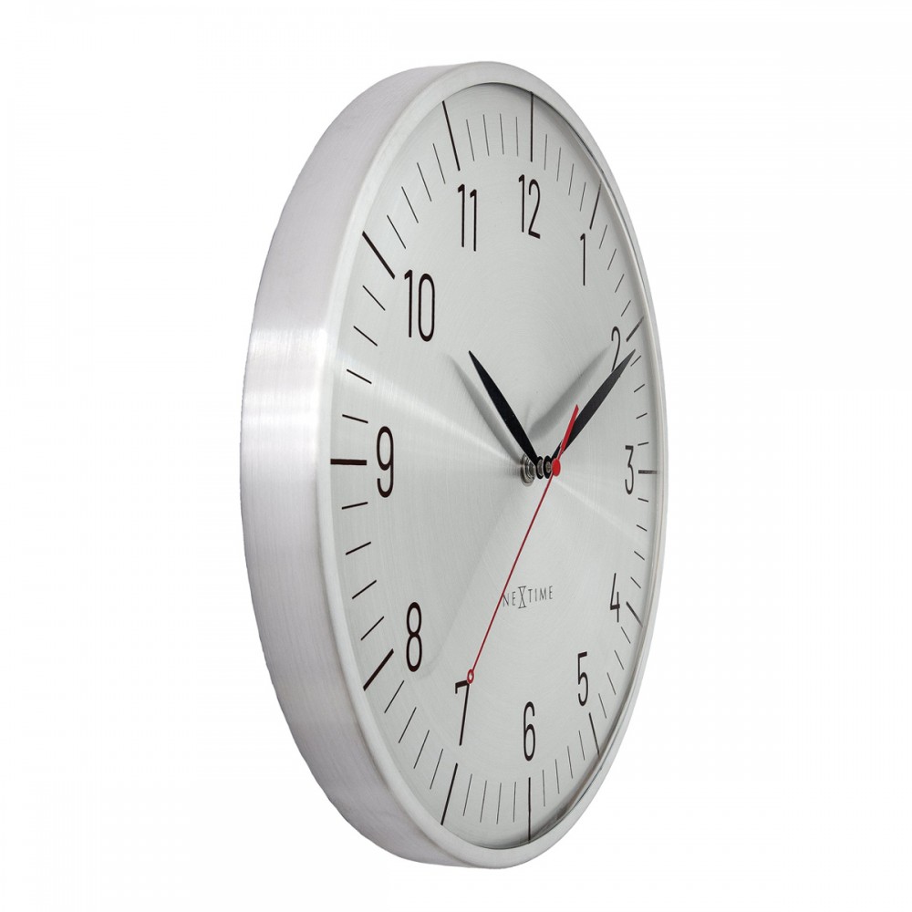 Veggklokke - NeXtime Frankfurt Sølv
