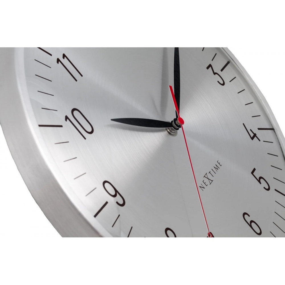 Veggklokke - NeXtime Frankfurt Sølv