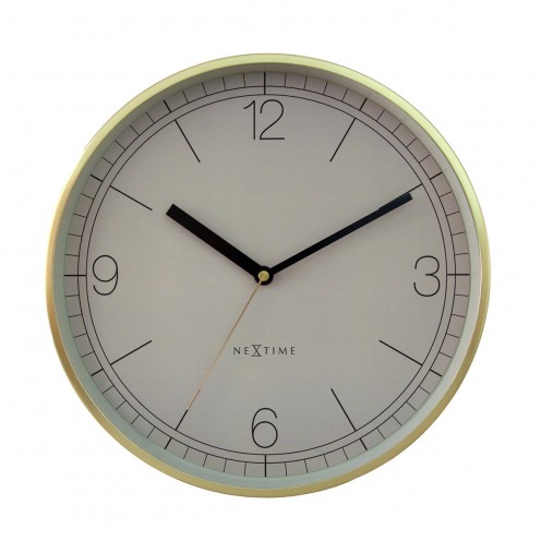 Veggklokke - NeXtime Nova Gull/Beige
