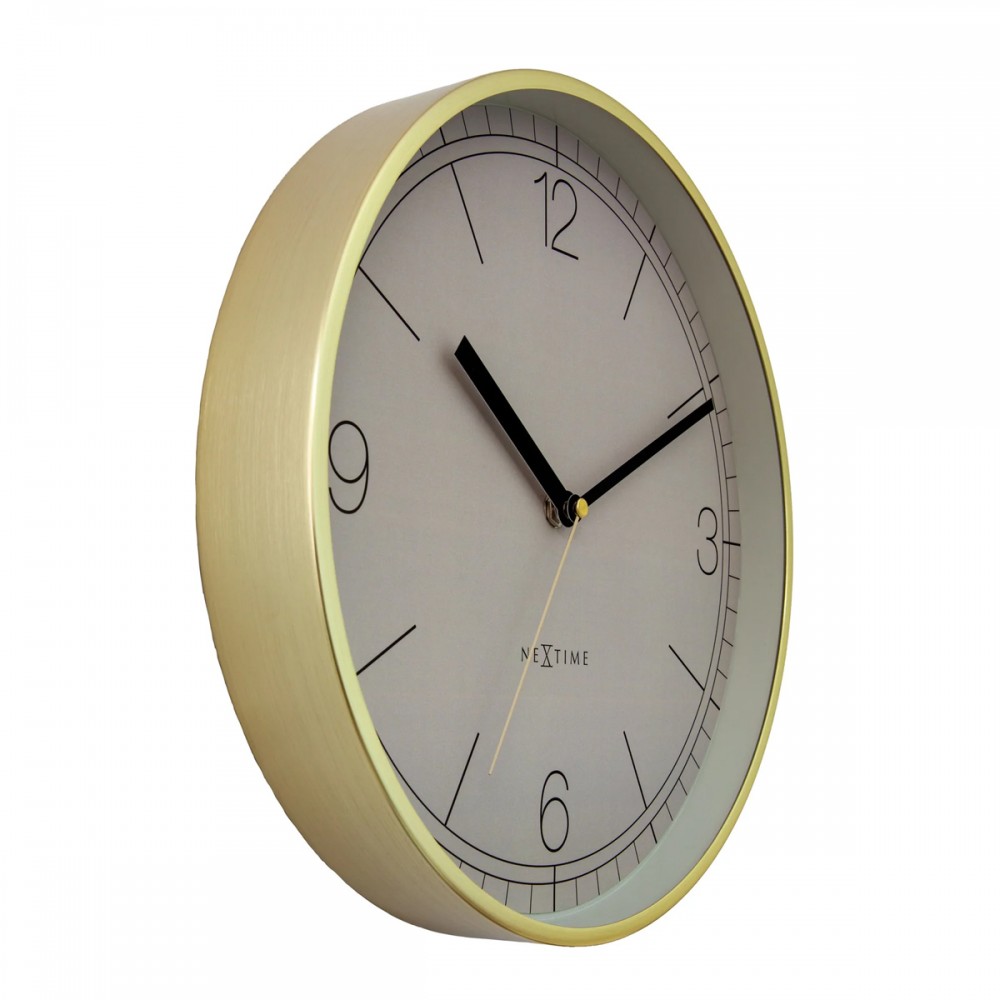 Veggklokke - NeXtime Nova Gull/Beige