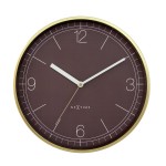 Veggklokke - NeXtime Nova Gull/Brun